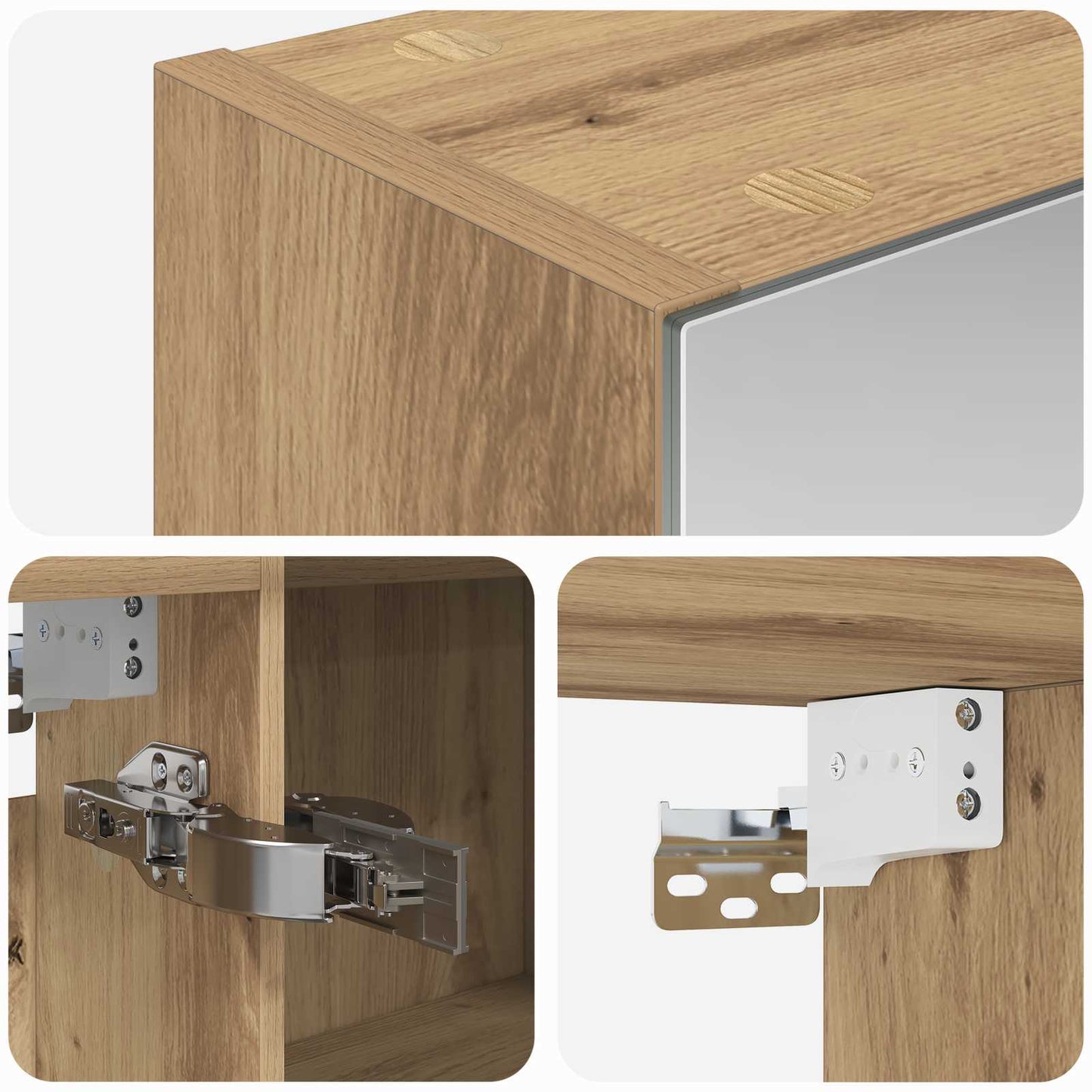 Mobiletto per specchio da bagno con porta Rovere Artigianale | homemem39