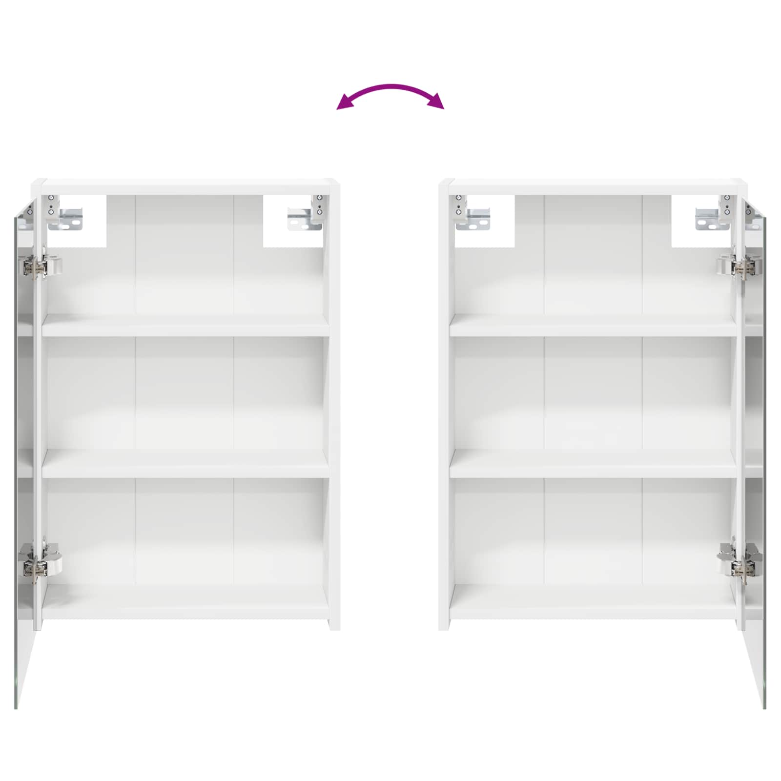 Mobiletto per specchio da bagno Bianco 43 x 16 x 62.5 cm | homemem39