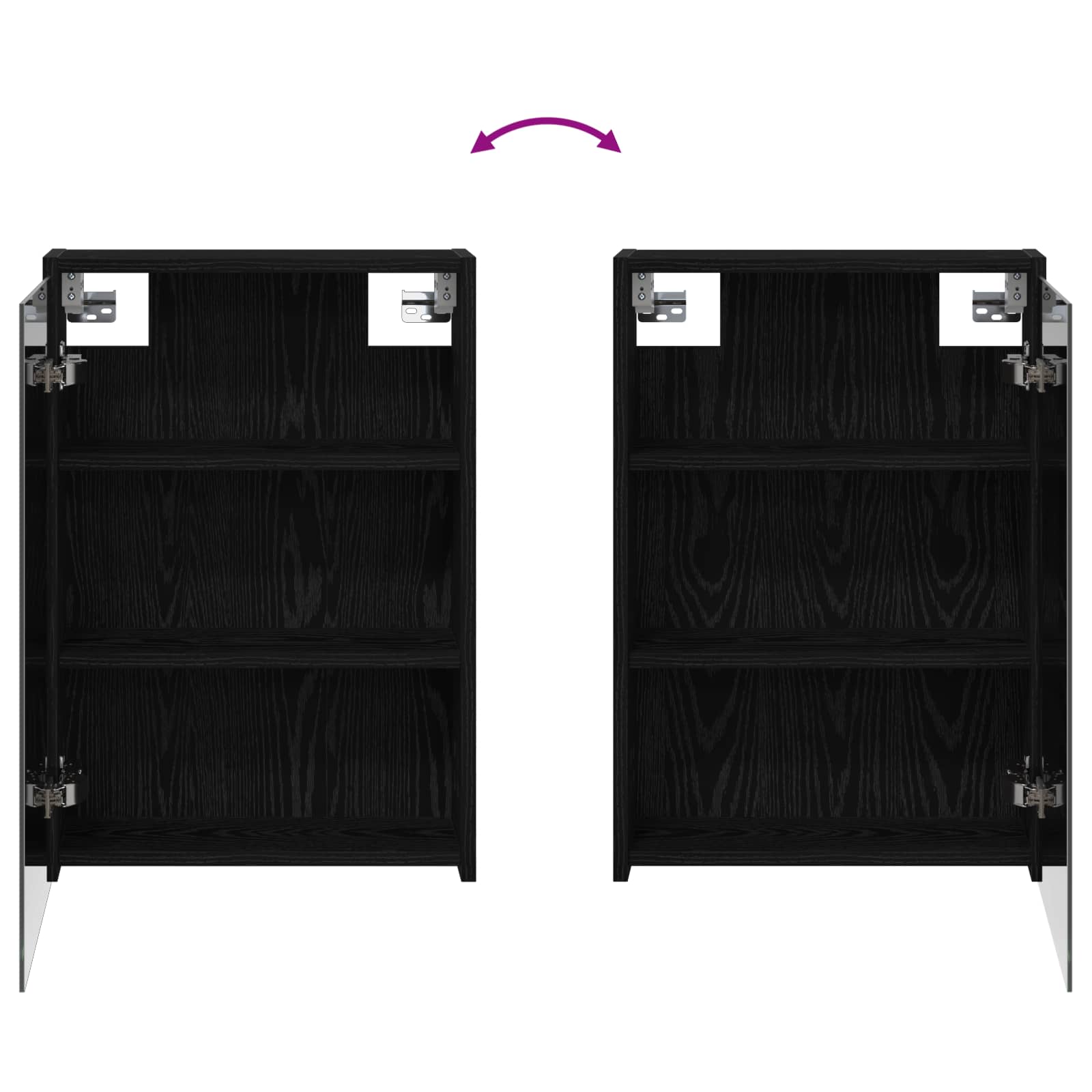 Mobiletto per specchio da bagno Rovere Nero 43 x 16 x 62.5 cm | homemem39
