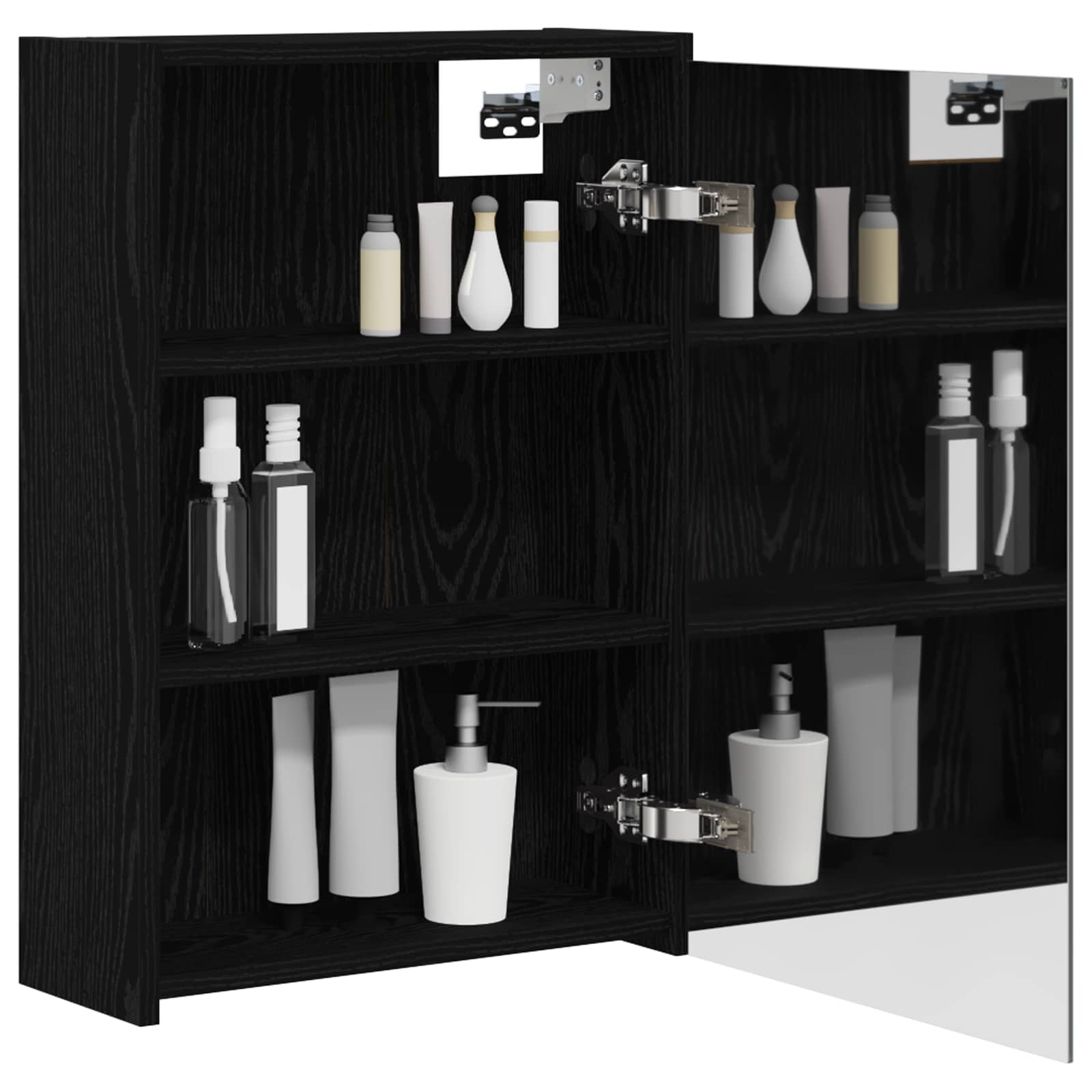 Mobiletto per specchio da bagno Rovere Nero 43 x 16 x 62.5 cm | homemem39