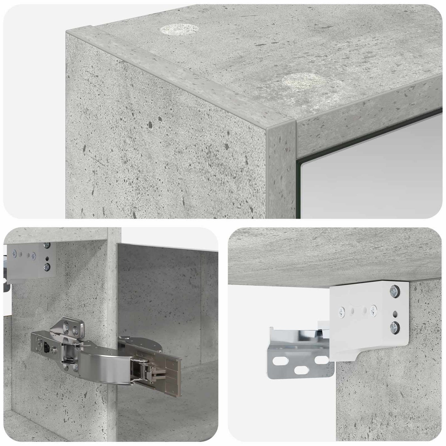 Mobiletto per specchio da bagno con lo scaffale Grigio cemento | homemem39