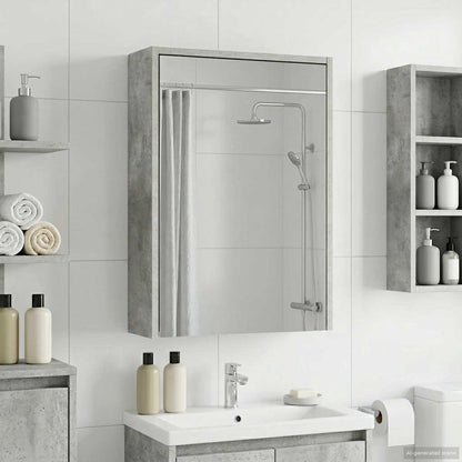 Mobiletto per specchio da bagno con lo scaffale Grigio cemento | homemem39