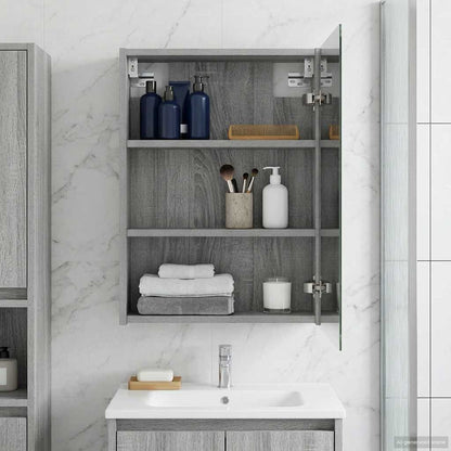 Mobiletto per specchio da bagno Grigio Sonoma 43 x 16 x 62.5 cm | homemem39