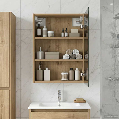 Mobiletto per specchio da bagno con porta Rovere Artigianale | homemem39