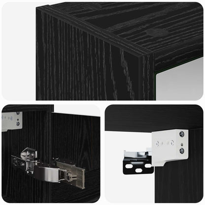 Mobiletto per specchio da bagno Rovere Nero 43 x 16 x 62.5 cm | homemem39