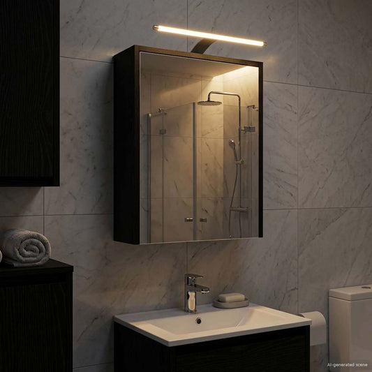 Mobiletto per specchio da bagno Rovere Nero 43 x 16 x 62.5 cm