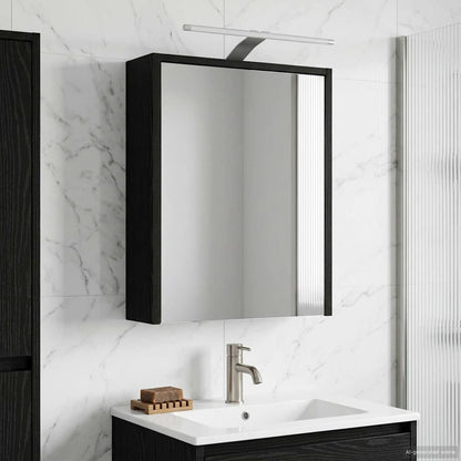 Mobiletto per specchio da bagno Rovere Nero 43 x 16 x 62.5 cm | homemem39