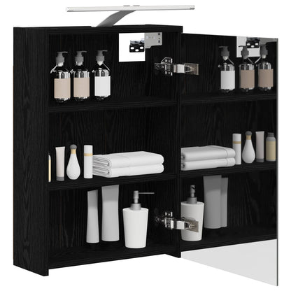 Mobiletto per specchio da bagno Rovere Nero 43 x 16 x 62.5 cm