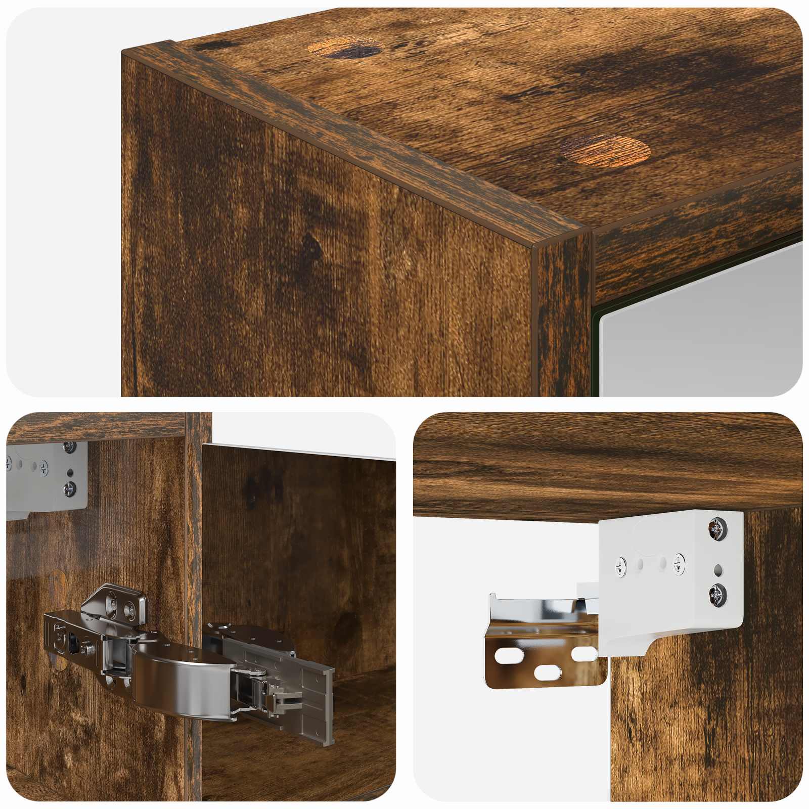 Mobiletto per specchio da bagno Rovere fumé 43 x 16 x 62.5 cm | homemem39