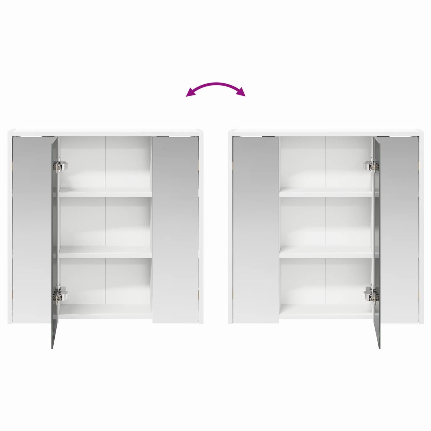 Mobiletto per specchio da bagno Bianco 63,5 x 16 x 62,5 cm | homemem39