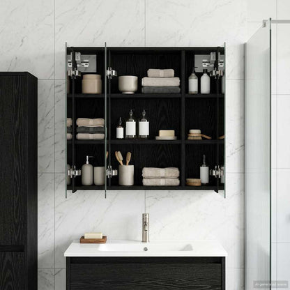 Mobiletto per specchio da bagno Rovere Nero 63,5 x 16 x 62,5 cm | homemem39