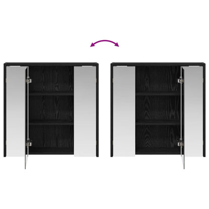 Mobiletto per specchio da bagno Rovere Nero 63,5 x 16 x 62,5 cm | homemem39
