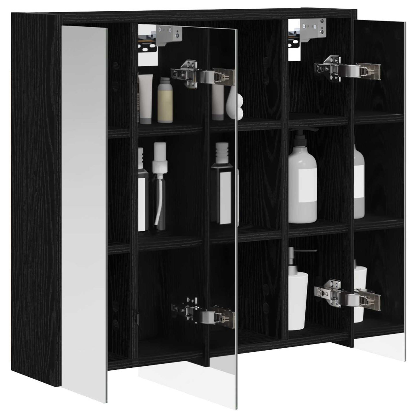 Mobiletto per specchio da bagno Rovere Nero 63,5 x 16 x 62,5 cm | homemem39