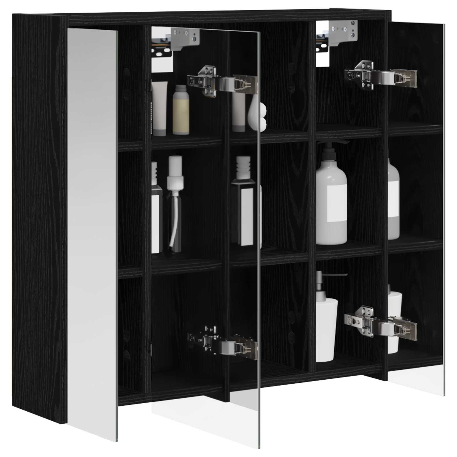 Mobiletto per specchio da bagno Rovere Nero 63,5 x 16 x 62,5 cm | homemem39