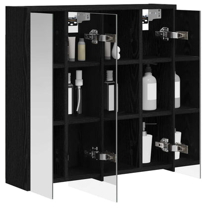 Mobiletto per specchio da bagno Rovere Nero 63,5 x 16 x 62,5 cm | homemem39
