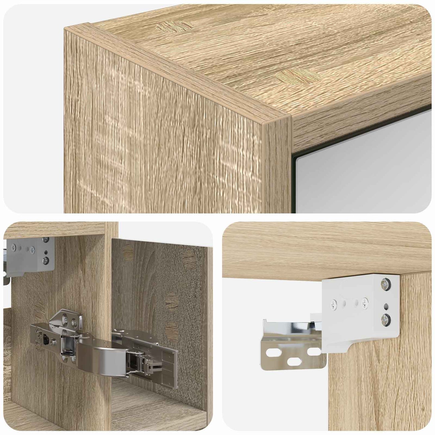 Mobiletto per specchio da bagno Rovere Sonoma | homemem39