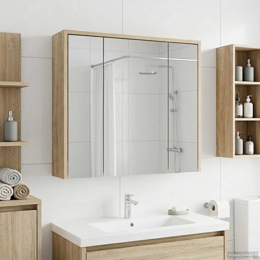 Mobiletto per specchio da bagno Rovere Sonoma | homemem39