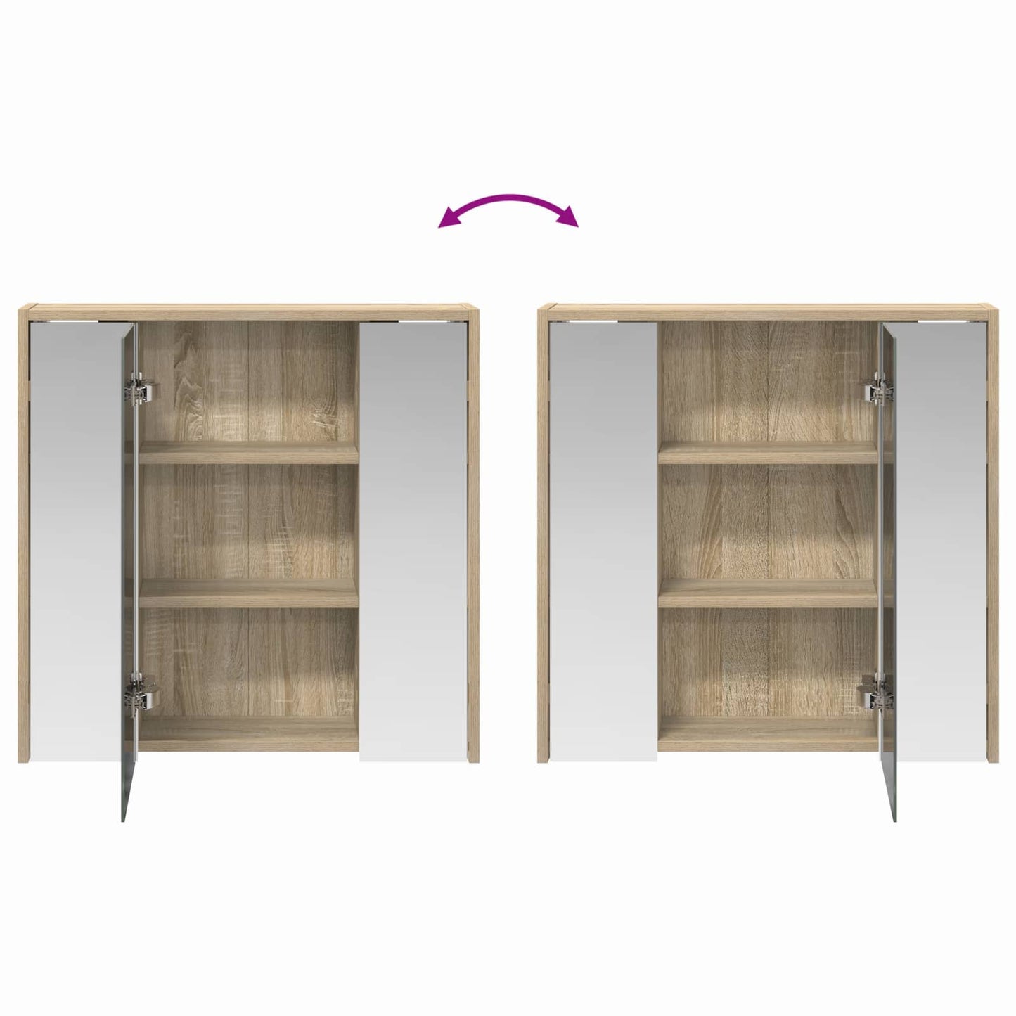 Mobiletto per specchio da bagno Rovere Sonoma | homemem39