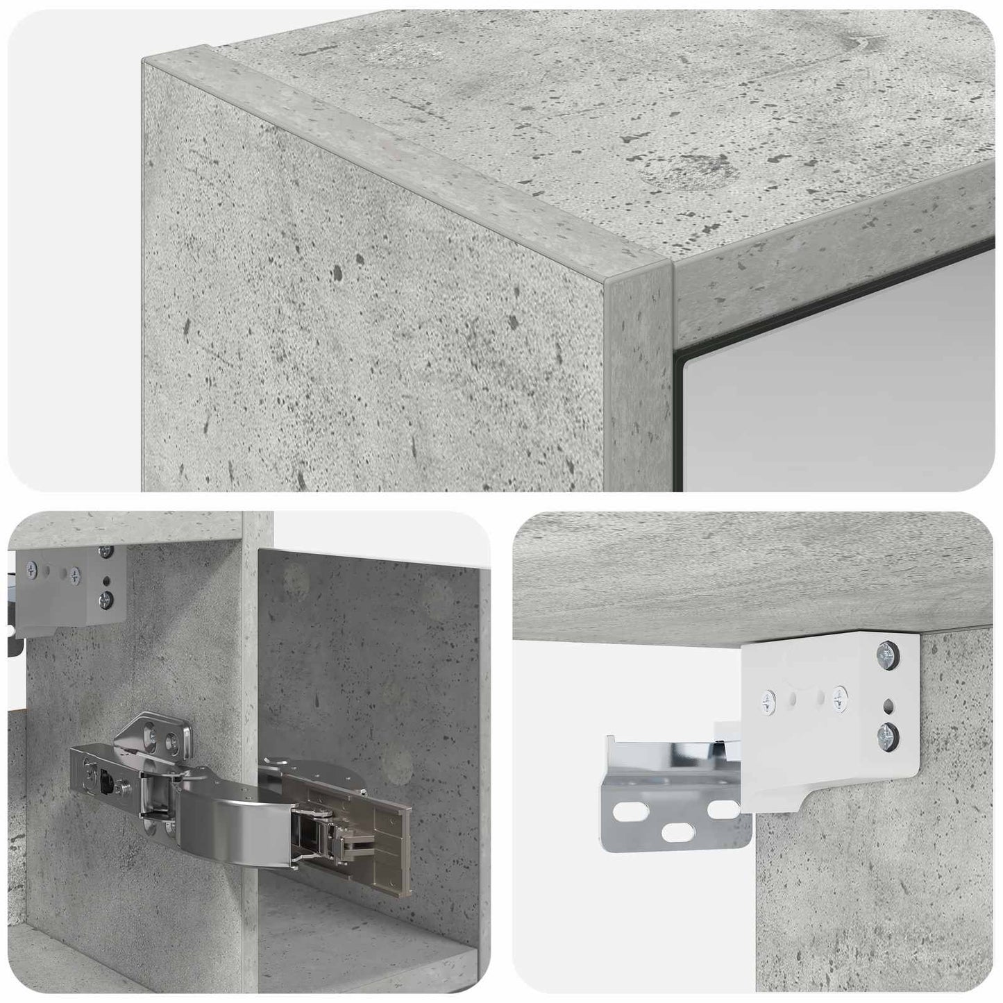 Mobiletto per specchio da bagno Grigio cemento | homemem39