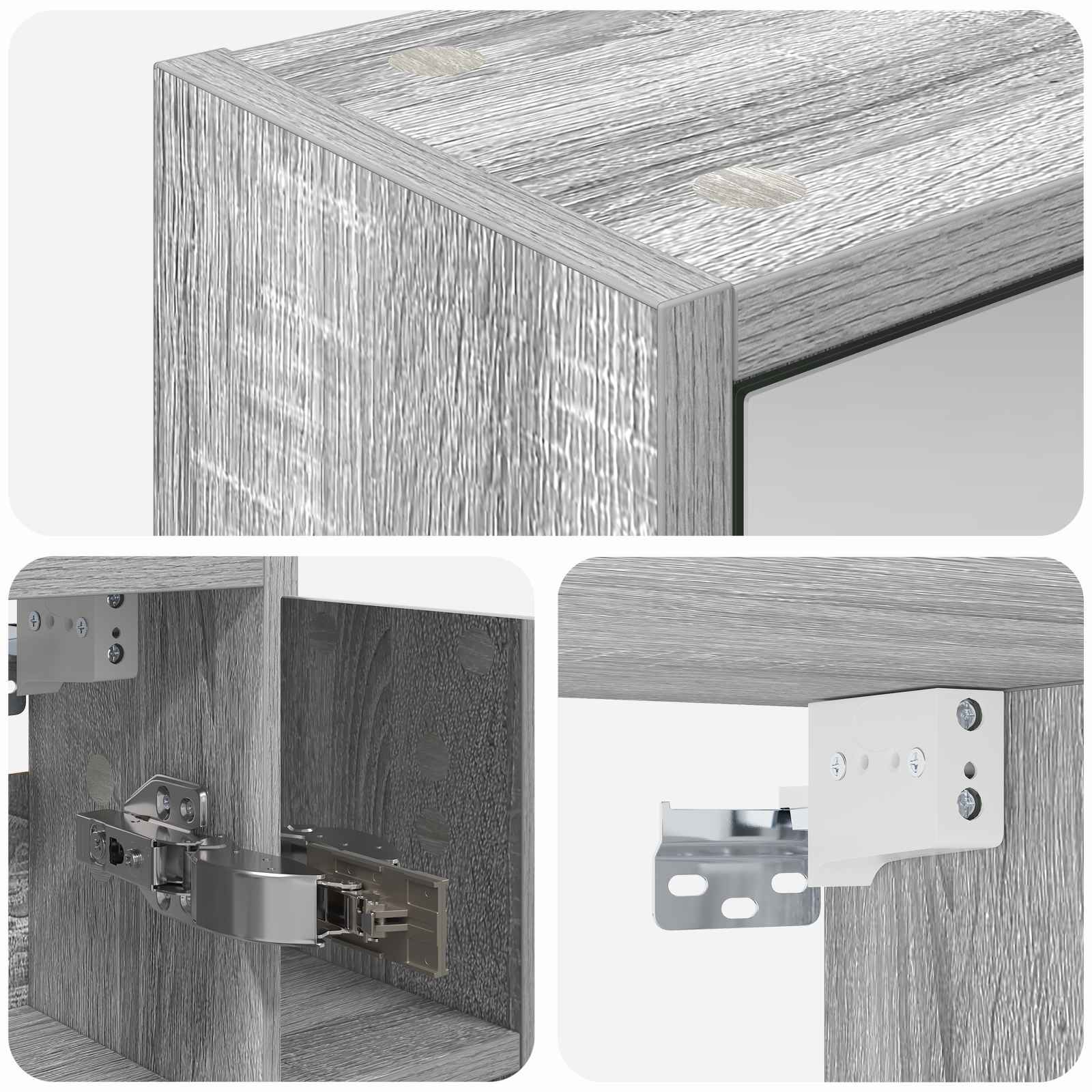 Mobiletto per specchio da bagno Grigio Sonoma | homemem39