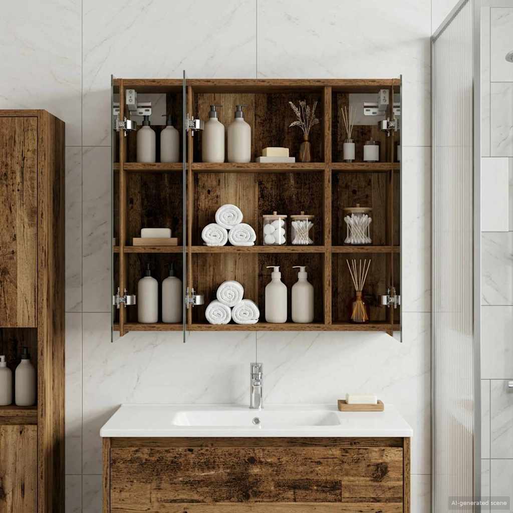 Mobiletto per specchio da bagno Legno vecchio | homemem39