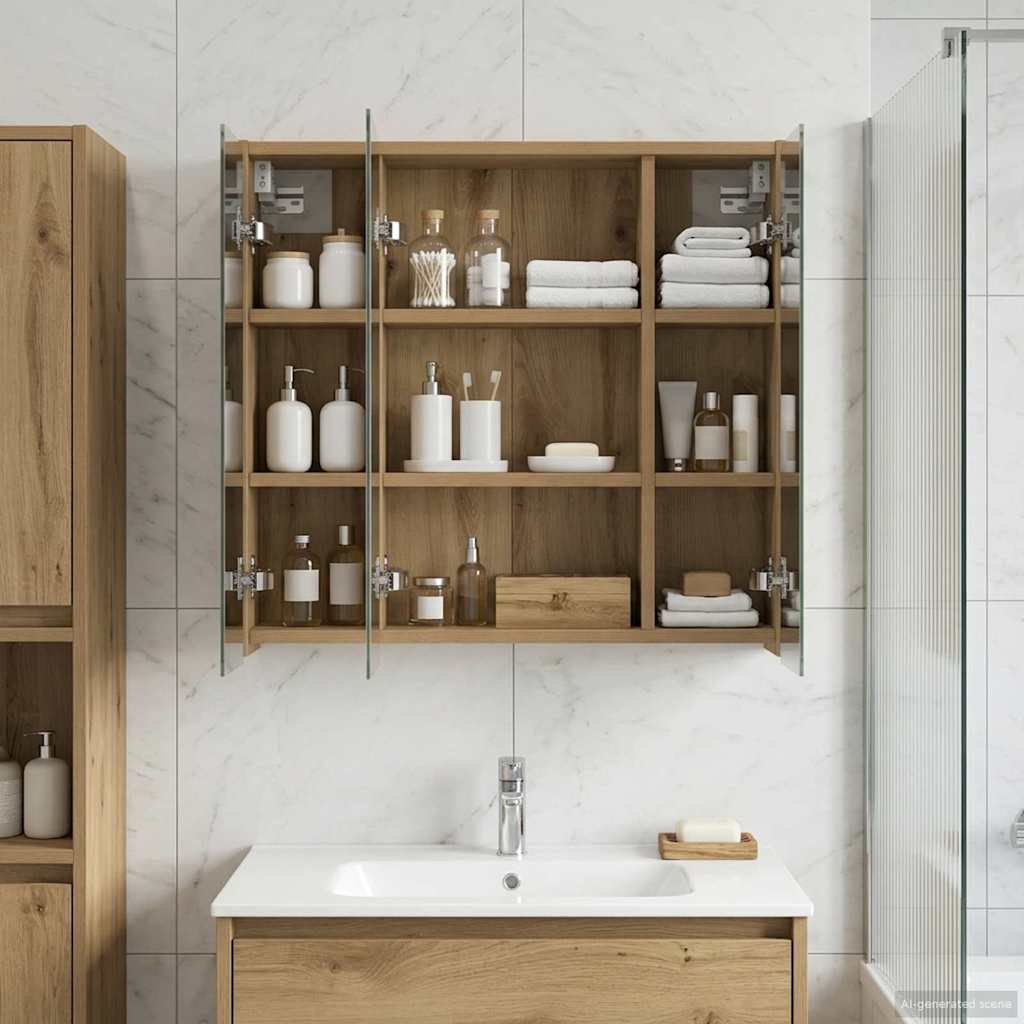 Mobiletto per specchio da bagno Rovere Artigianale | homemem39