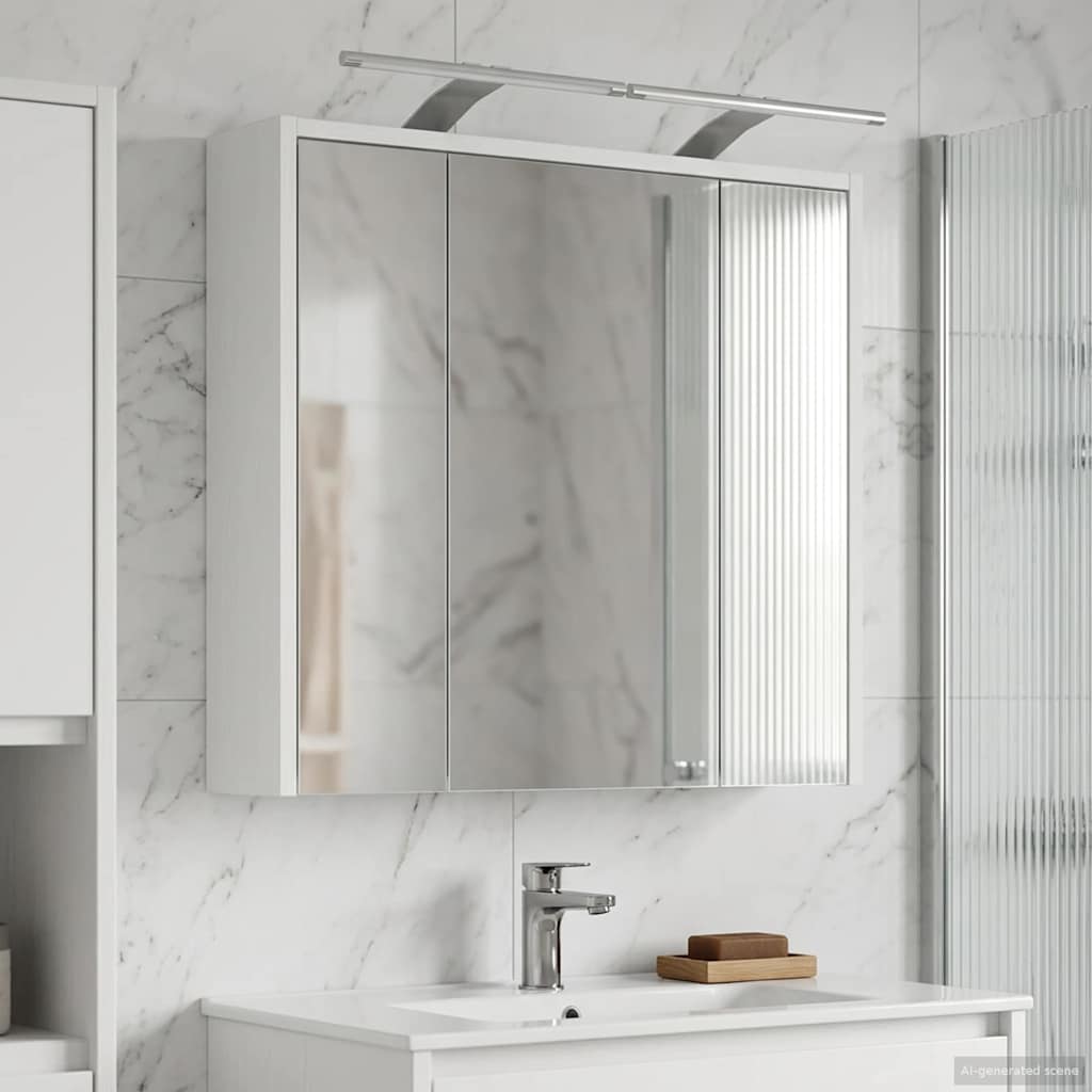 Mobiletto per specchio da bagno Bianco 63,5 x 16 x 62,5 cm | homemem39