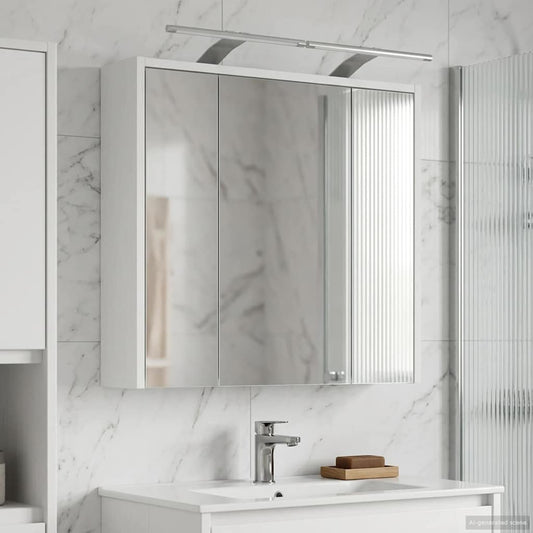 Mobiletto per specchio da bagno Bianco 63,5 x 16 x 62,5 cm | homemem39