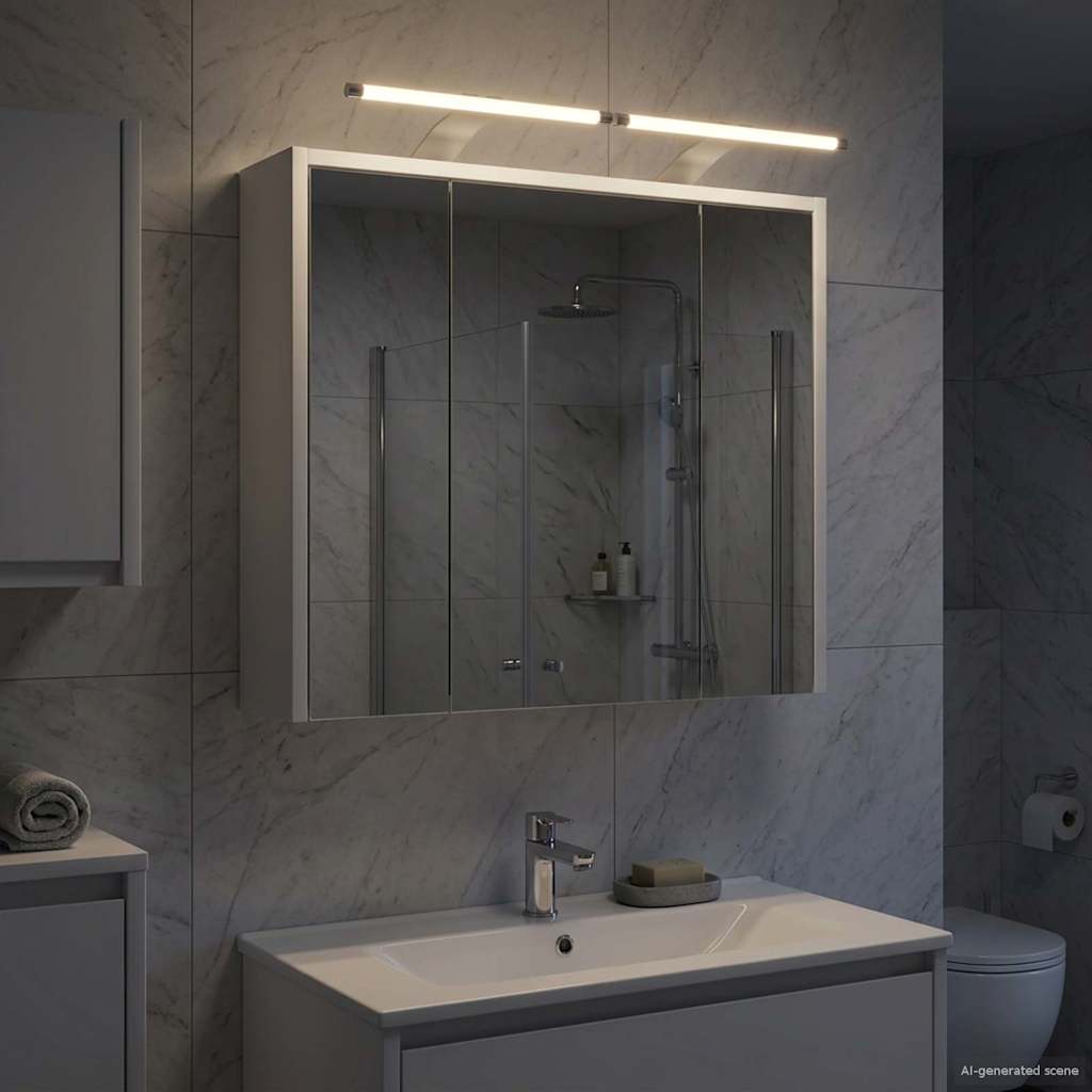 Mobiletto per specchio da bagno Bianco 63,5 x 16 x 62,5 cm | homemem39