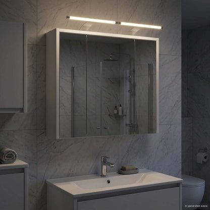 Mobiletto per specchio da bagno Bianco 63,5 x 16 x 62,5 cm | homemem39