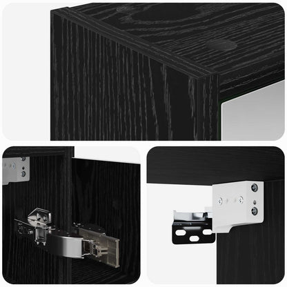 Mobiletto per specchio da bagno Rovere Nero 63,5 x 16 x 62,5 cm | homemem39