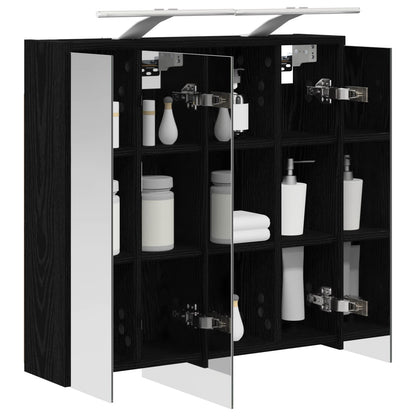 Mobiletto per specchio da bagno Rovere Nero 63,5 x 16 x 62,5 cm | homemem39