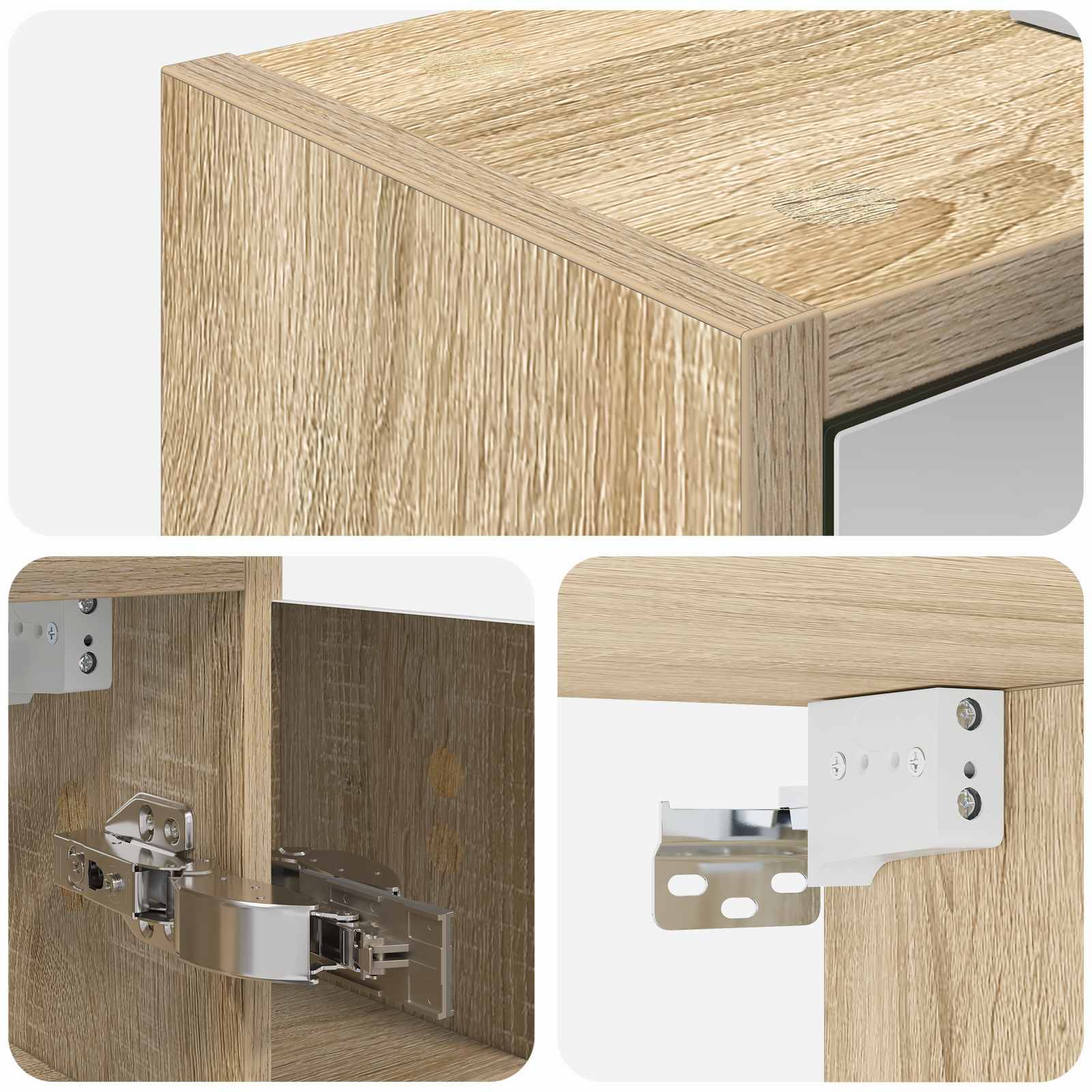 Mobiletto per specchio da bagno Rovere Sonoma | homemem39