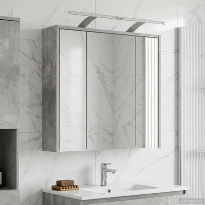 Mobiletto per specchio da bagno Grigio cemento | homemem39