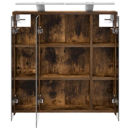 Mobiletto per specchio da bagno Rovere fumé 63,5 x 16 x 62,5 cm | homemem39