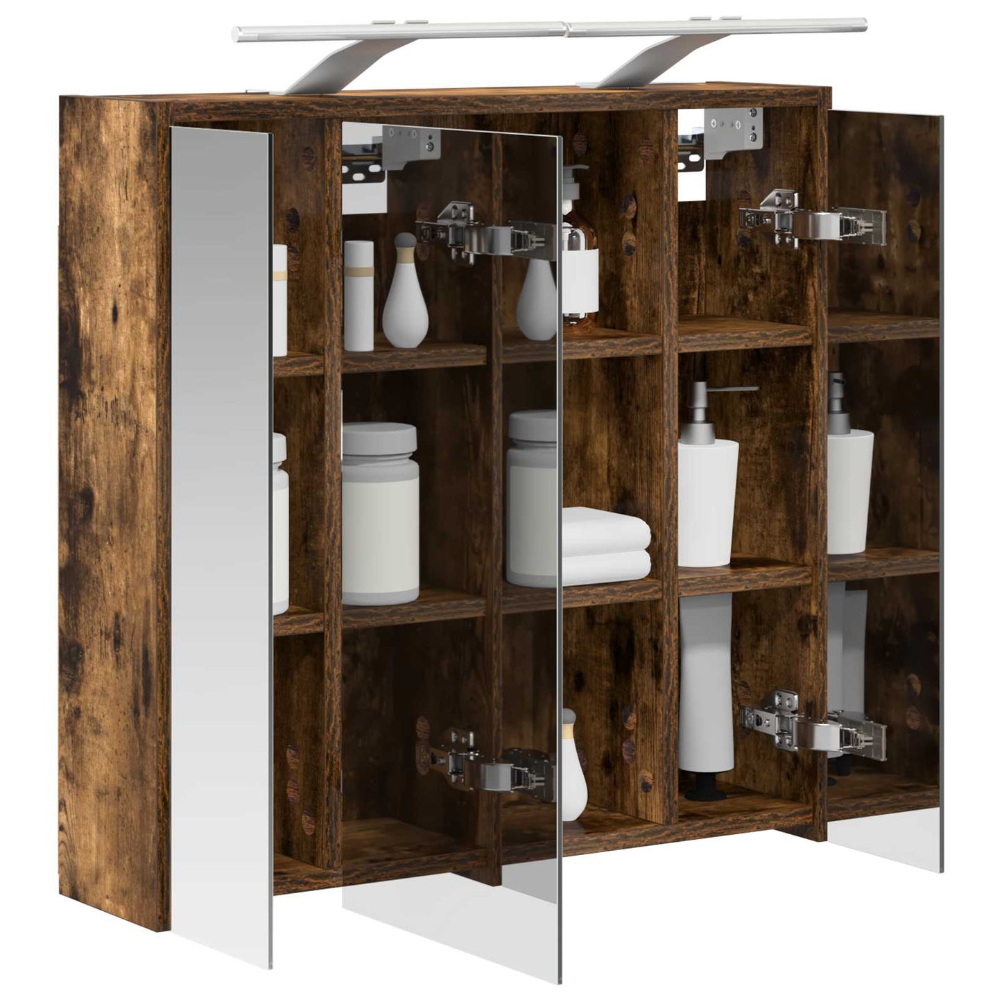Mobiletto per specchio da bagno Rovere fumé 63,5 x 16 x 62,5 cm | homemem39