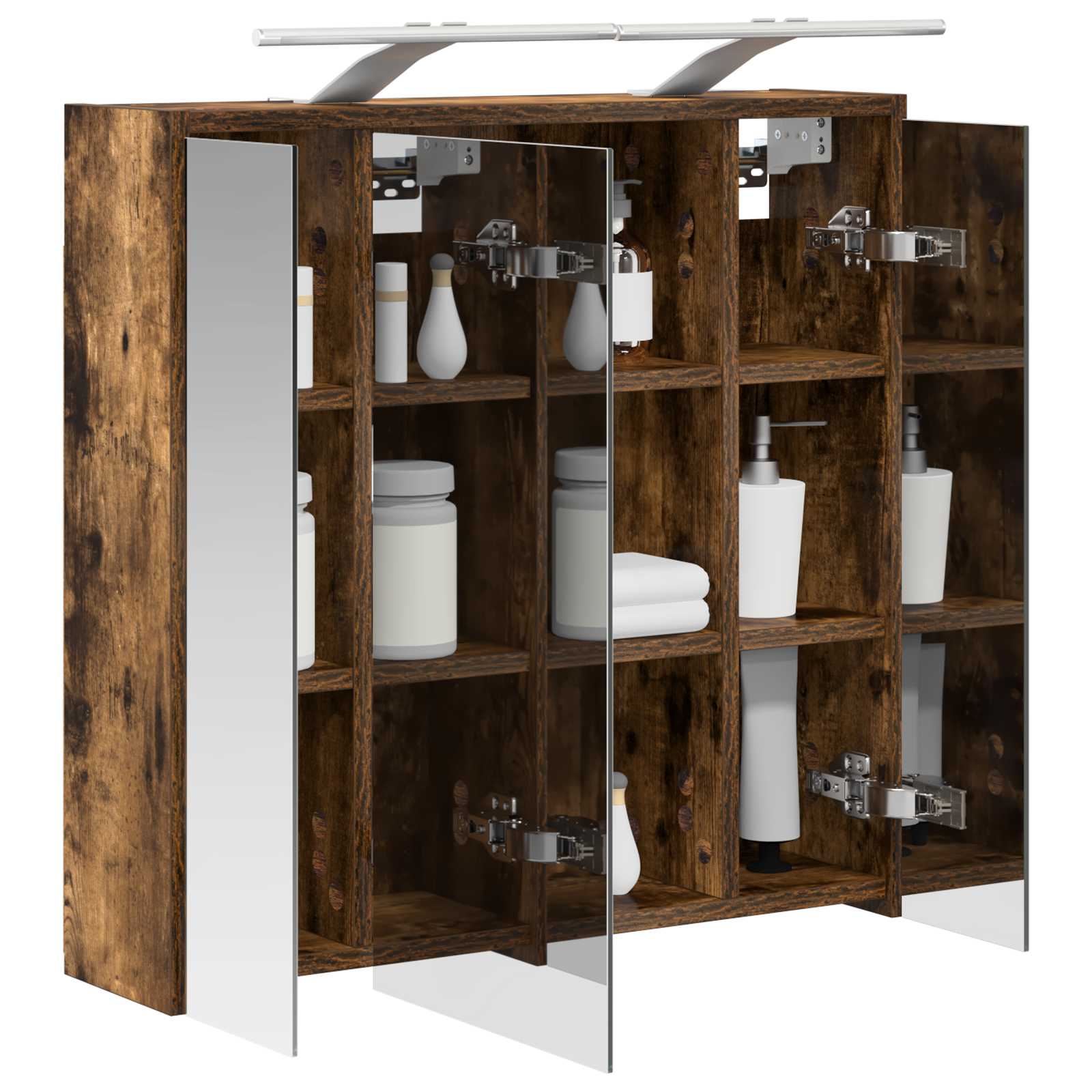 Mobiletto per specchio da bagno Rovere fumé 63,5 x 16 x 62,5 cm | homemem39