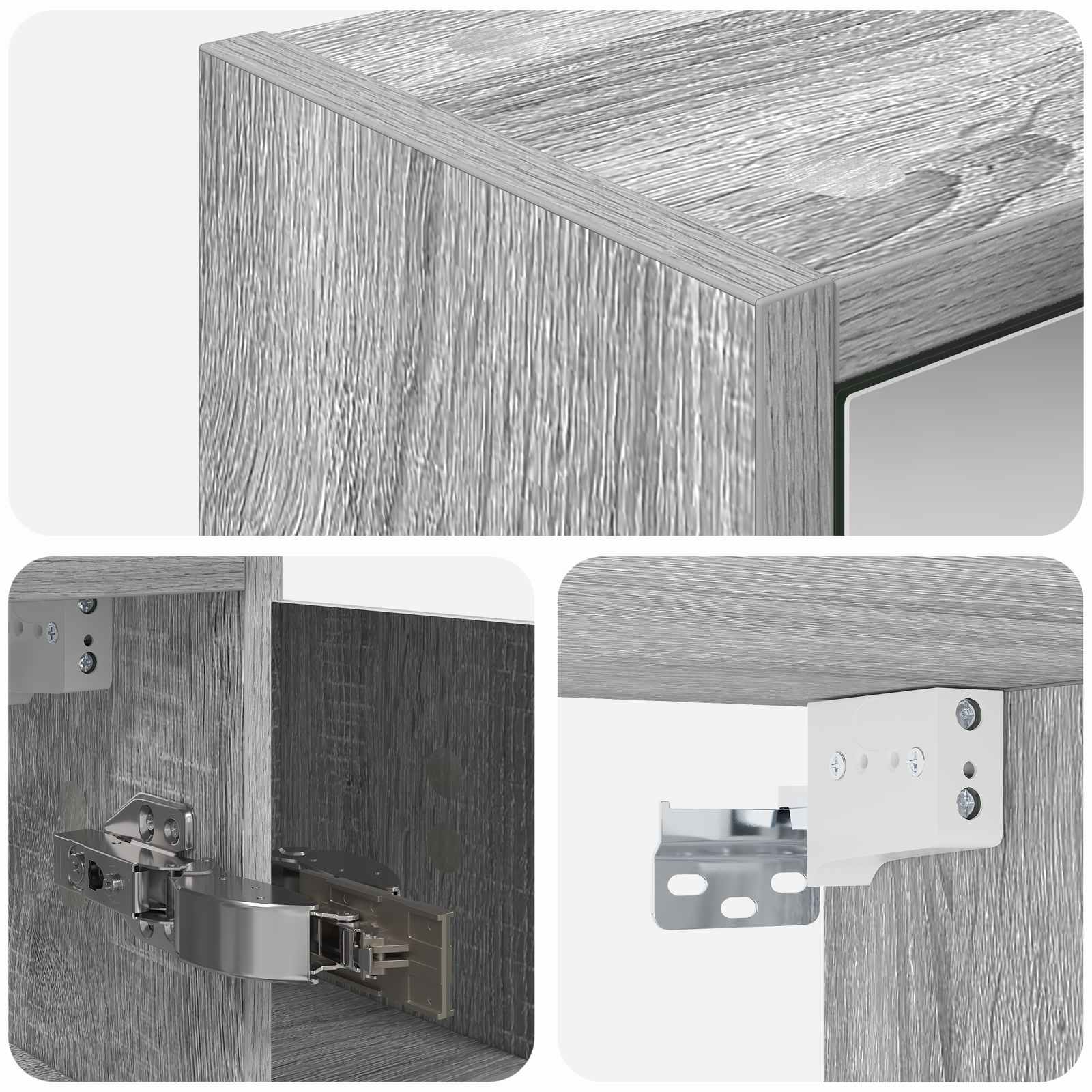 Mobiletto per specchio da bagno Grigio Sonoma | homemem39