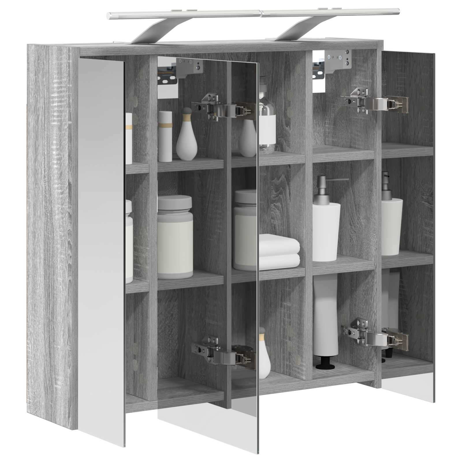 Mobiletto per specchio da bagno Grigio Sonoma | homemem39
