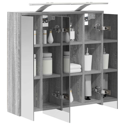Mobiletto per specchio da bagno Grigio Sonoma | homemem39
