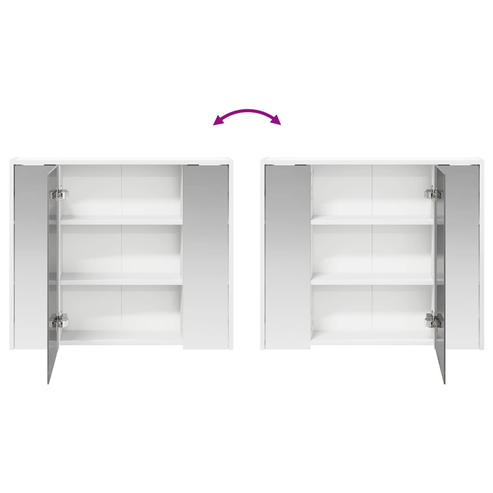 Mobiletto per specchio da bagno Bianco 73,5 x 16 x 62,5 cm | homemem39