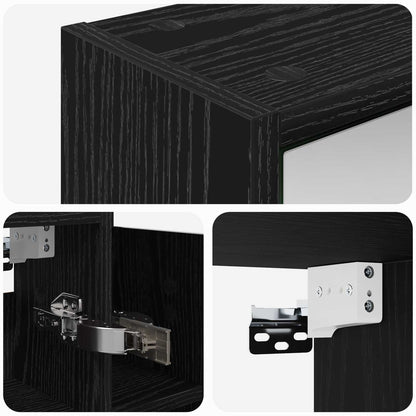 Mobiletto per specchio da bagno Rovere Nero 73,5 x 16 x 62,5 cm | homemem39