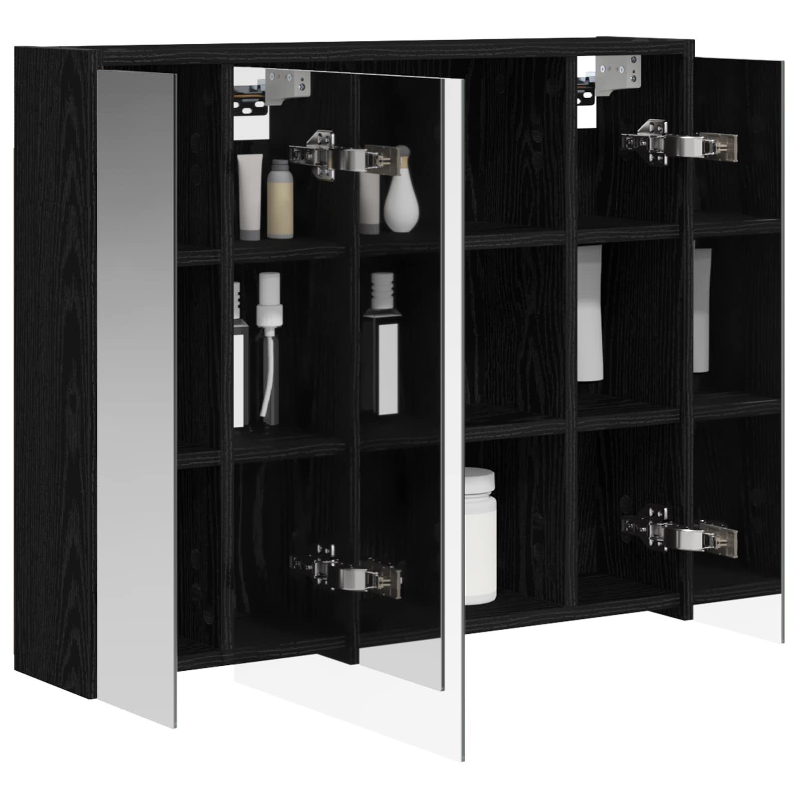 Mobiletto per specchio da bagno Rovere Nero 73,5 x 16 x 62,5 cm | homemem39