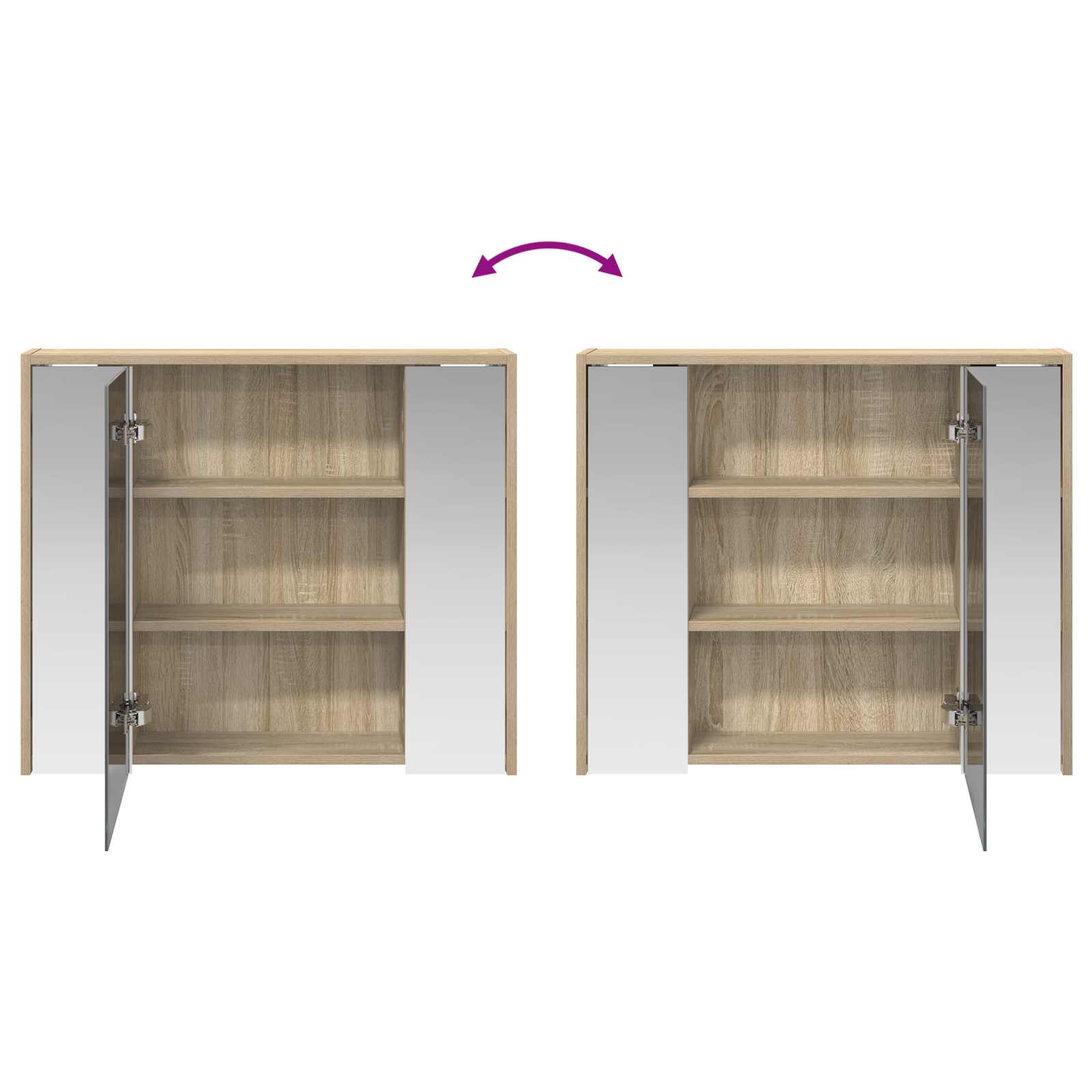 Mobiletto per specchio da bagno Rovere Sonoma | homemem39