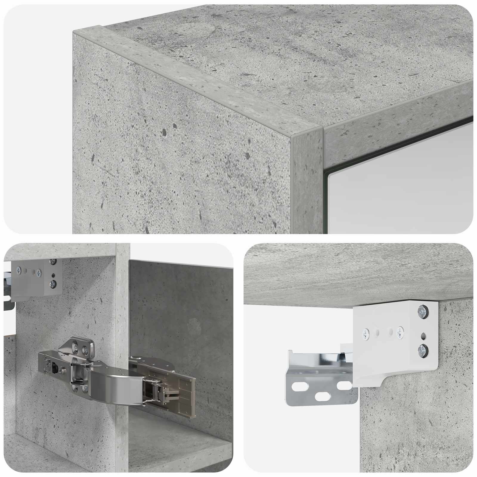 Mobiletto per specchio da bagno Grigio cemento | homemem39