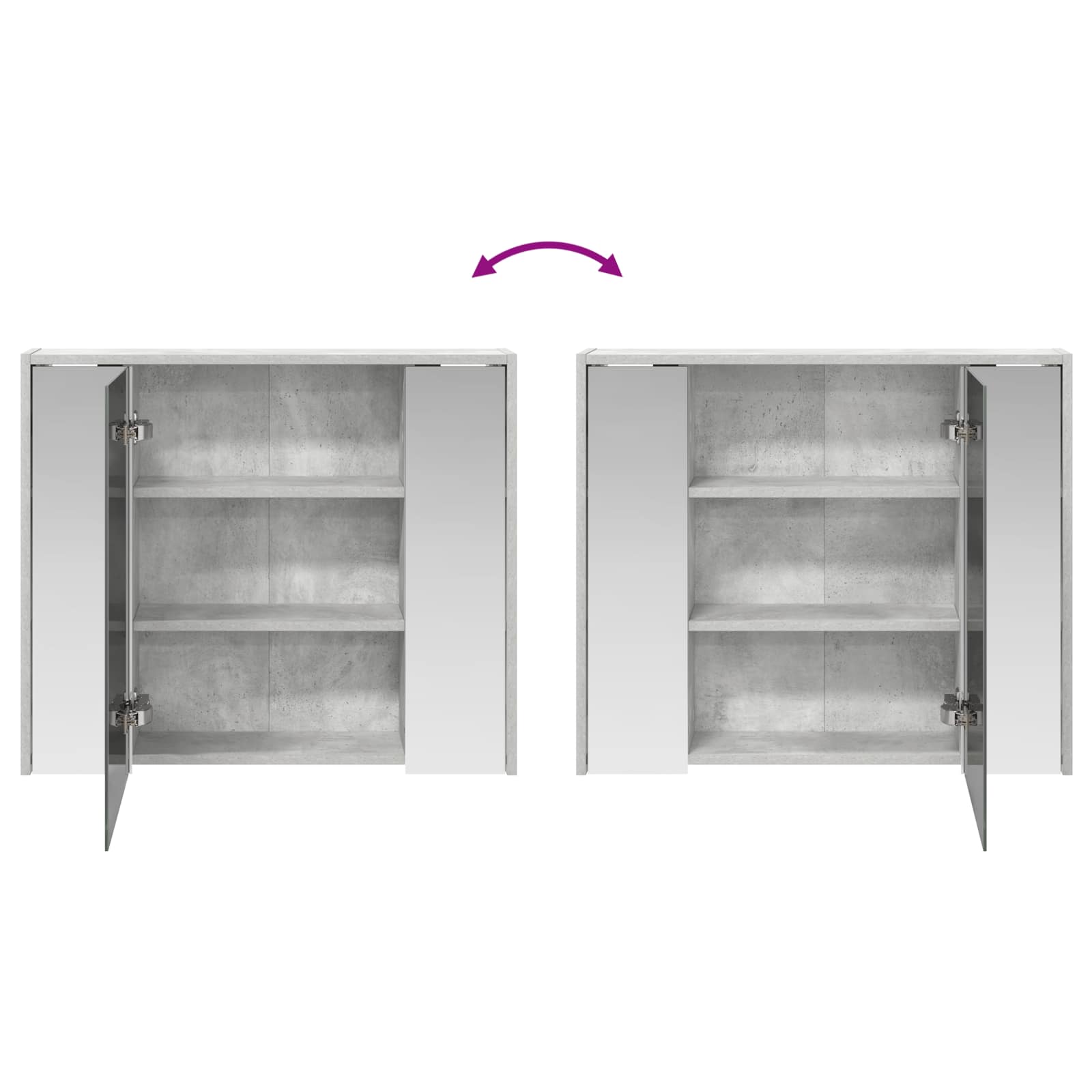 Mobiletto per specchio da bagno Grigio cemento | homemem39