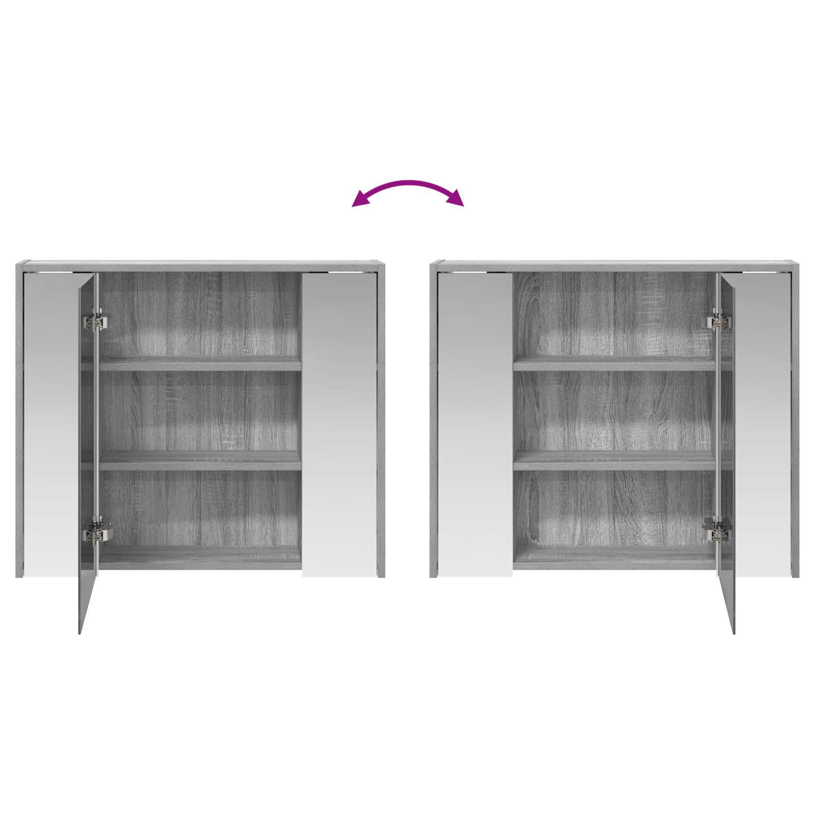 Mobiletto per specchio da bagno Grigio Sonoma | homemem39