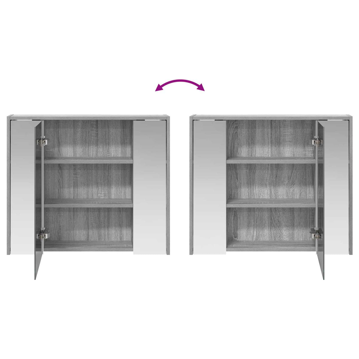 Mobiletto per specchio da bagno Grigio Sonoma | homemem39