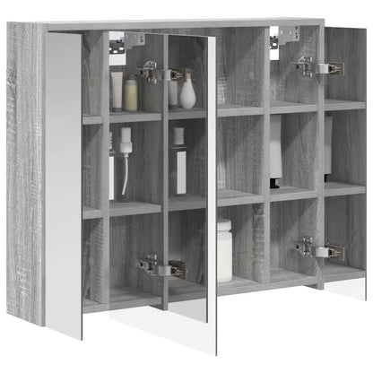 Mobiletto per specchio da bagno Grigio Sonoma