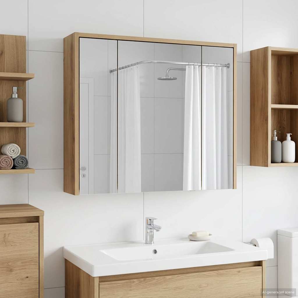 Mobiletto per specchio da bagno Rovere Artigianale